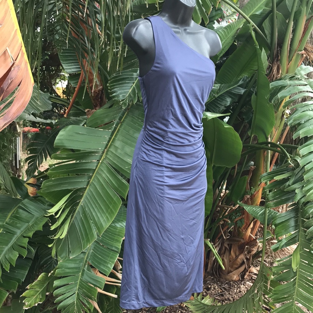 Eliza J asymmetric shoulder dress